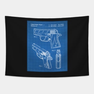 Sig Sauer Pistol Patent - Firearm Enthusiast Gun Lover Art - Blueprint Tapestry