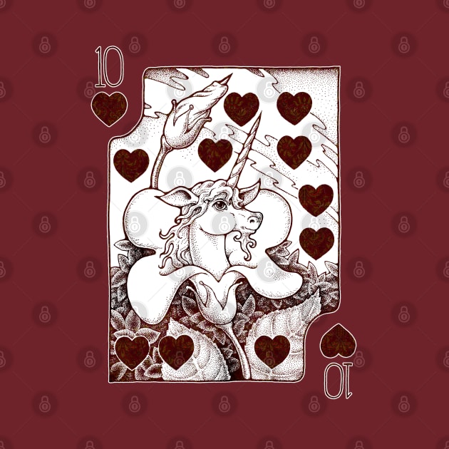 Ten of Hearts Unicorn by DarlaHallmark