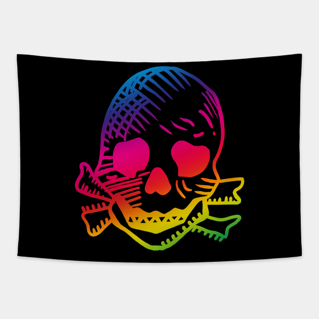 Keith Flint Skull tattoo with pride. Feel the rainbow. Tapestry by Blacklinesw9