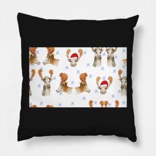 Christmas pattern design on watercolor and pencil Pillow