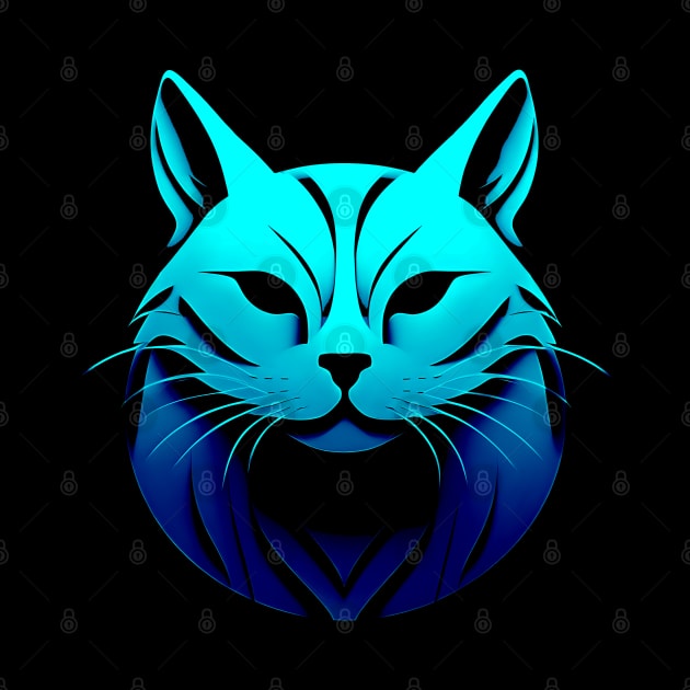 Gradient Blue Cat by Zack