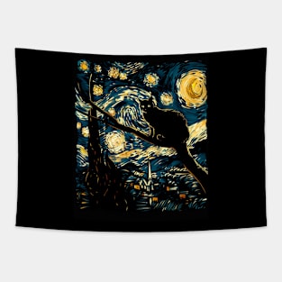 Cat Starry Night Artistry Tapestry