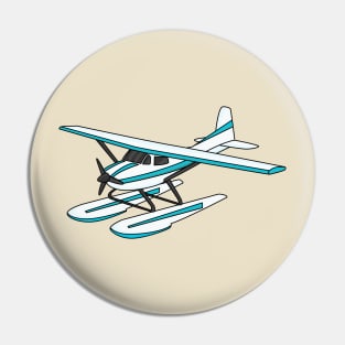 White blue seaplane illustration Pin