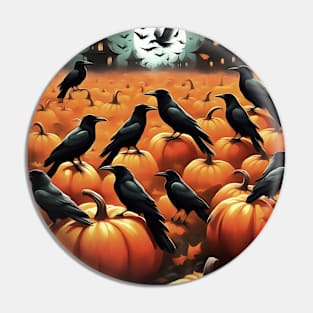 Halloween Ravens In A Haunted Pumpkin Patch Pin