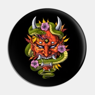 Japanese Demon Oni Mask Pin