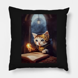 Whiskers the Wizard Kitten Pillow