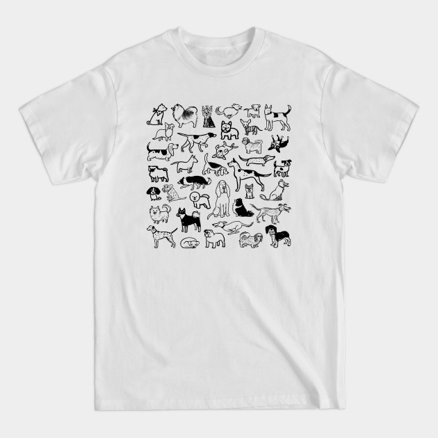 Disover Black and White Dogs Pattern - Dogs - T-Shirt