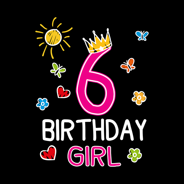 Kids 6th Birthday Girl Crown Princess by printedartings