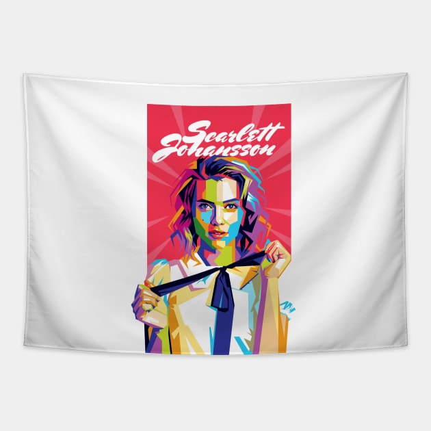 Scarlett Johansson Pop Art Tapestry by Laksana Ardie Store