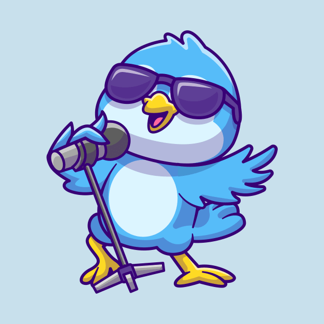 Cute Bird Singing Cartoon by Catalyst Labs