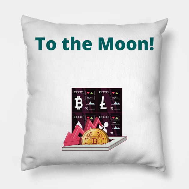 To the Moon! - cryptocurrency Pillow by PsyCave