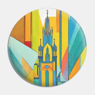 Vibrant Barcelona Church Artwork Pin