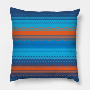 Blue and Orange Stripes Pillow