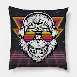 Vaporwave monkey! Pillow