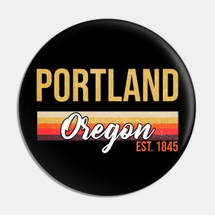 Portland Oregon Established Retro Vintage Pin