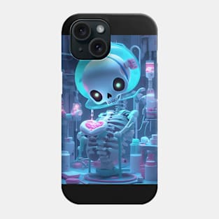 Cute Kawaii skeleton as a doctor Phone Case