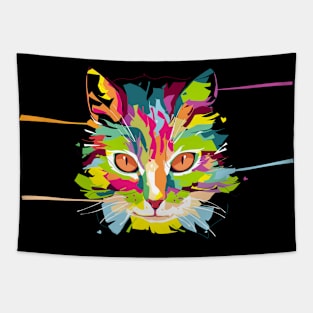 Abstract Cat Art Tapestry