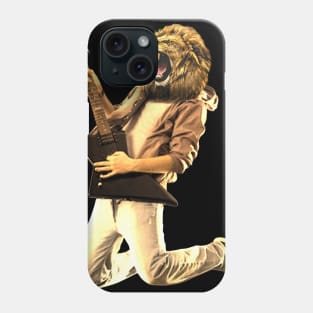 Lion Playing Electric Guitar - Rock Musician Guitar Player Phone Case