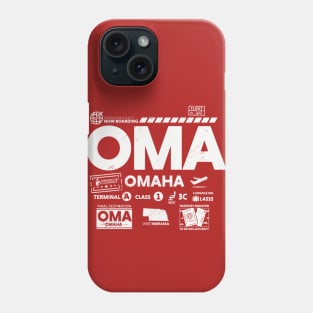 Vintage Omaha OMA Airport Code Travel Day Retro Travel Tag Nebraska Phone Case