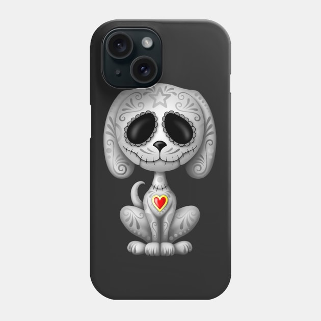 Dark Zombie Sugar Skull Puppy Dog Phone Case by jeffbartels