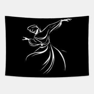 The Dervish Relationship Between Man And God Line Art Tapestry