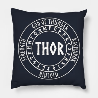 Thor Norse God with Runes God of Thunder Pillow