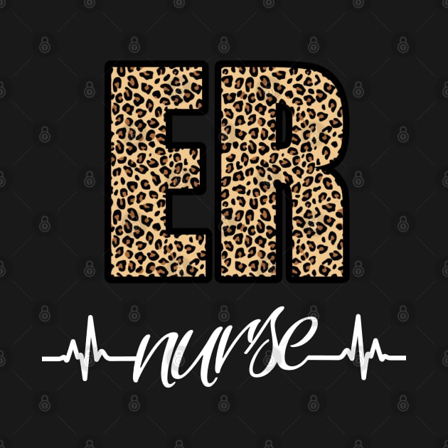 Leopard Print ER Nurse Heartbeat by Duds4Fun