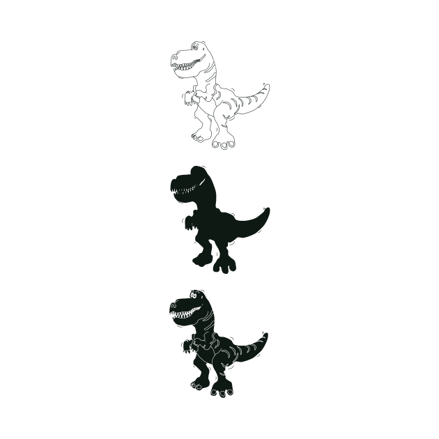 dinosaurs in a monochrome color scheme by bloomroge