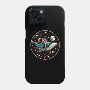 Astronaut riding a whale in outer space Phone Case