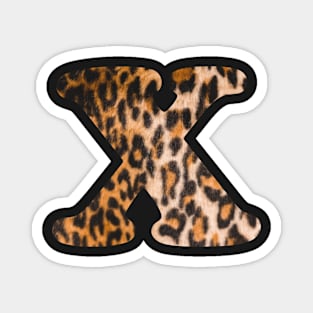 Letter X leopard print Magnet