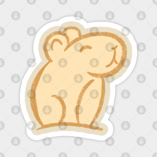 Capybara Cute Guinea Pig Illustration logo Magnet by Squeeb Creative