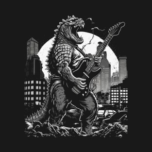 Godzilla Playing a Guitar T-Shirt