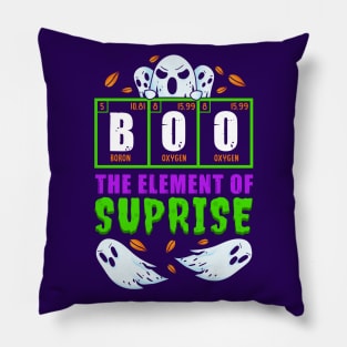 Boo, The Element of Surprise! Funny Chemist Halloween Gift Pillow