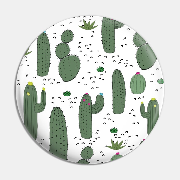 Vintage Cactus Pattern Pin by nickemporium1