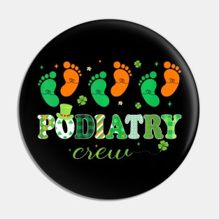 Podiatry Crew Footprint Podiatrist Shamrock St patrick's Pin