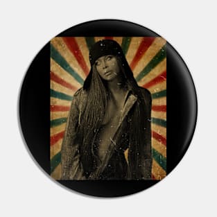 erykah badu retro color Aesthetic Fan Art Pin