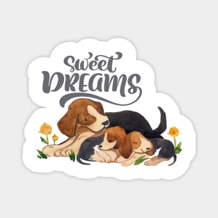 Puppy love design " Sweet Dreams" Magnet