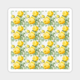 yellow vintage roses print (large) Magnet