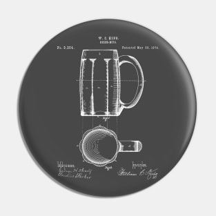 Beer Mug Patent - Craft Beer Art - Antique Pin