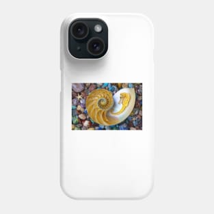 Nautilus And Seahorse On Colored Stones Phone Case