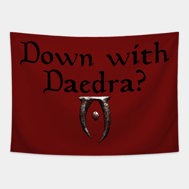 Down with Daedra Tapestry by ShadowCas