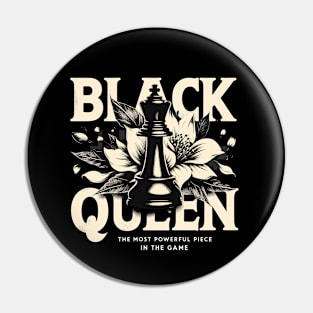 Black Queen The Most Powerful Chess African American Vintage Pin