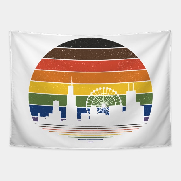 Retro Chicago Pride Tapestry by lavenderhearts