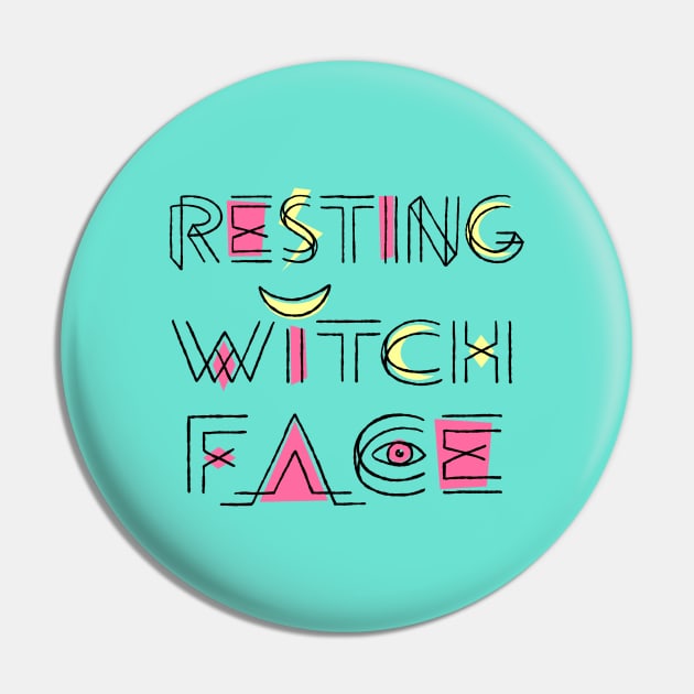 Resting Witch Face Pin by lupi