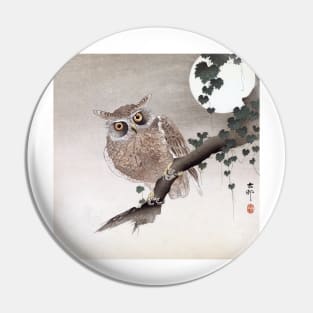 Moon and Owl by Koson Ohara Pin