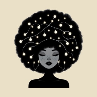Afro Girl Shiney black Woman T-Shirt