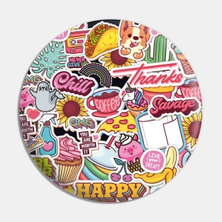 Stickers Colourful Design Sticker Design Sticker Colours Colorful Coffee Savage Incourage Pin