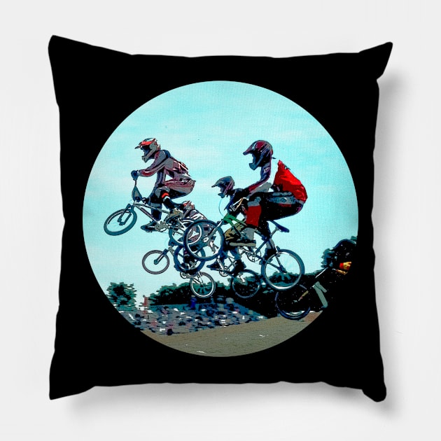 bmx Pillow by rickylabellevie