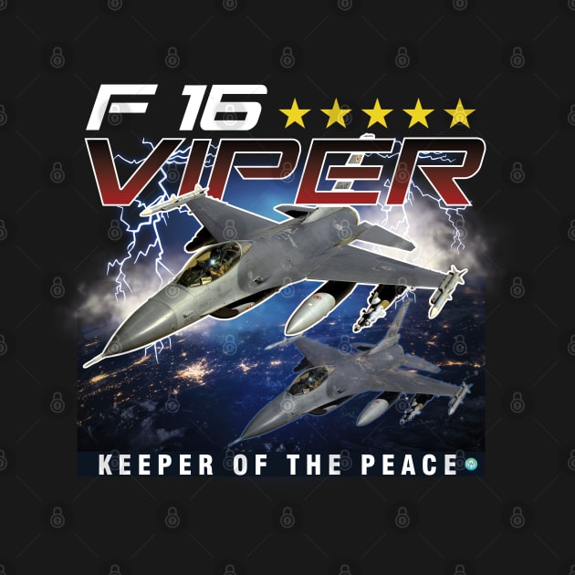 F16 Falcon Viper Keeper of the Peace  Airforce Pilot Gift by woormle