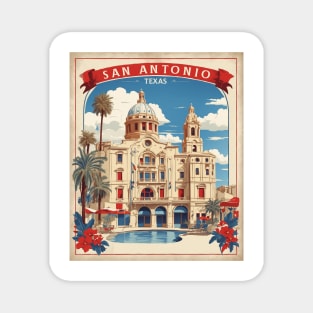 San Antonio United States of America Tourism Vintage Poster Magnet